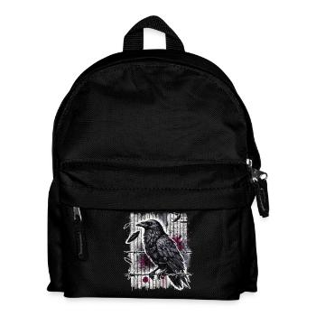 Rabe auf Stacheldraht - Gothic Dark Art - Kinder Rucksack - Schwarz - Vorne