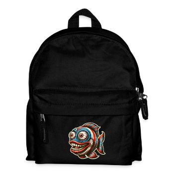 Fisch - Kinder Rucksack - Schwarz - Vorne