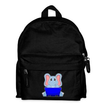 Elefant Laptop - Kinder Rucksack - Schwarz - Vorne