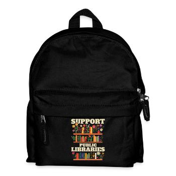 Unterstütze Öffentliche Bibliotheken Mit Blumen - Kinder Rucksack - Schwarz - Vorne