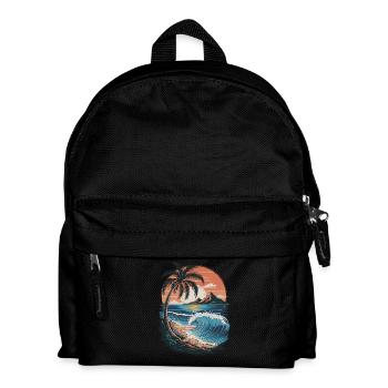 Strand Sunset Beach Sonnenuntergang Meer - Kinder Rucksack - Schwarz - Vorne