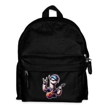 Alpaka Rock and Roll Gitarrist - Kinder Rucksack - Schwarz - Vorne