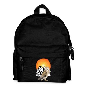 Mountain Owl Nature Wilderness Sunset - Kids' Backpack - black - Front