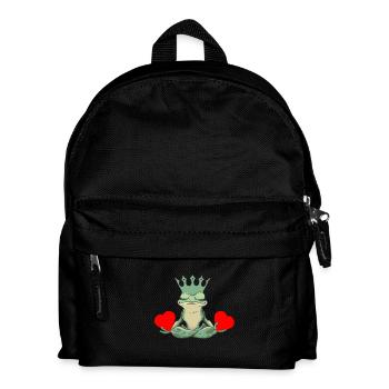 Valentin Frosch Frösche Herz Kröte König - Kinder Rucksack - Schwarz - Vorne