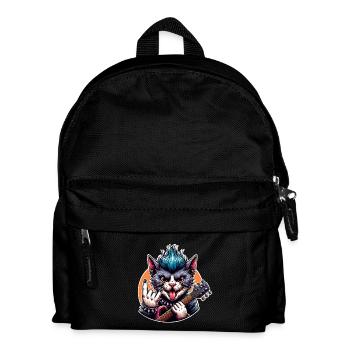 Cat Rock and Roll Guitarist - Kids' Backpack - black - Front