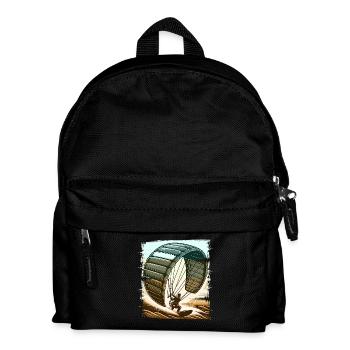 Kitesurf Kitesurfer Kiteboard - Kinder Rucksack - Schwarz - Vorne