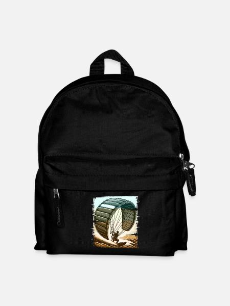 Kitesurf Kitesurfer Kiteboard - Kinder Rucksack - Schwarz