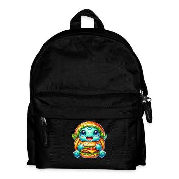 Cute Turtle Hamburger Whimsical Hat - Kids' Backpack - black - Front