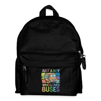 Just a Boy Who Loves Buses for Bus Lovers für - Kinder Rucksack - Schwarz - Vorne