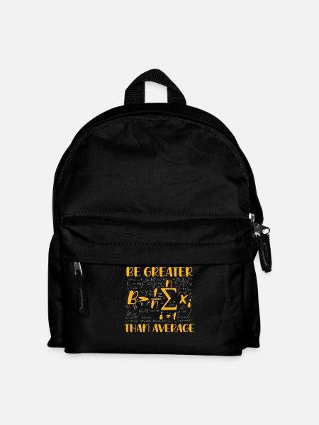 Math Pun – Be Greater Than Average - Kids' Backpack - black