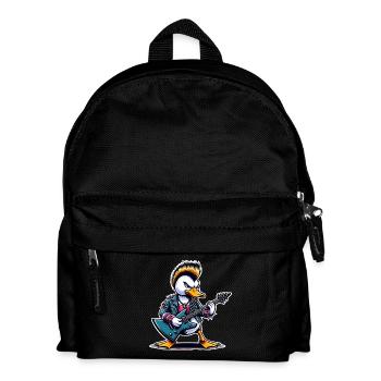 Ente Rock and Roll Gitarrist - Kinder Rucksack - Schwarz - Vorne