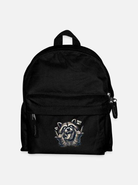 Rock On Raccoon Heavy Metal Design - Sac à dos Enfant - noir