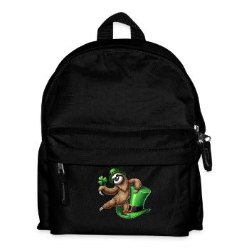St. Patrick's Day Penguin with Shamrock and - Kids' Backpack - black - Front
