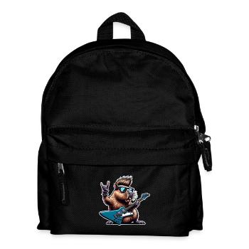 Capybara Rock and Roll Guitarist - Kids' Backpack - black - Front