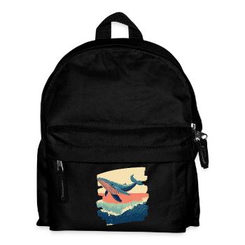 Whale Retro - Kids' Backpack - black - Front