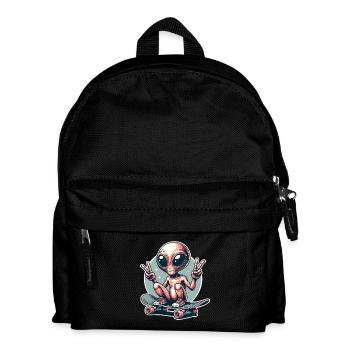 Alien Skateboard Skater Skate - Kinder Rucksack - Schwarz - Vorne