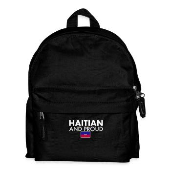 Haitian And Proud Haiti Flagge Haitianische - Kinder Rucksack - Schwarz - Vorne