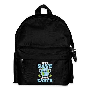 Let's Save Our Earth Earth Day Planet - Kinder Rucksack - Schwarz - Vorne