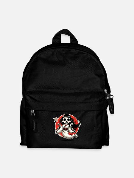Funny Japanese Cartoon Ghost Geisha - Kids' Backpack - black
