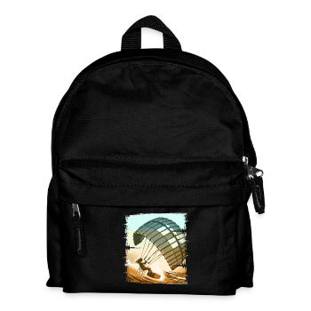 Kitesurfen Kitesurfer Kiteboard - Kinder Rucksack - Schwarz - Vorne