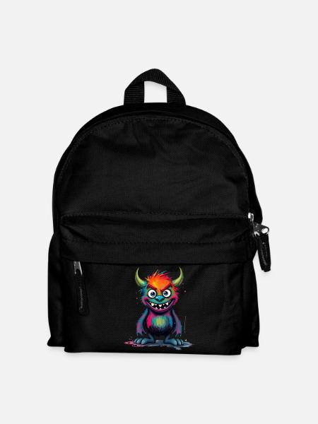 Colorful Monster Art - Cute & Playful Character - Kids' Backpack - black