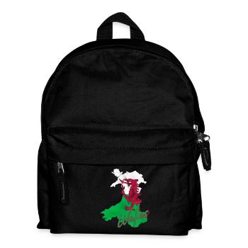 Flag of Wales, Welsh pride - Kids' Backpack - black - Front
