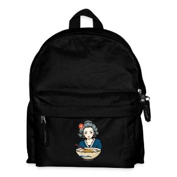 Japanese Ukiyo-E Retro Ramen Aesthetic Noodles - Kids' Backpack - black - Front
