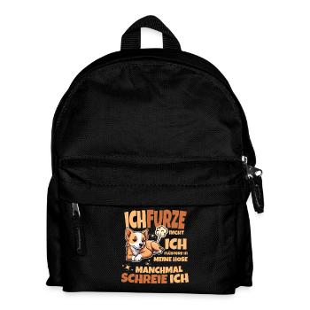 Ich furze nicht Ich flüstere in meine Hose Hund - Kinder Rucksack - Schwarz - Vorne