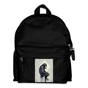 Chimpanzee Street Art Graffiti in Square Primate - Kids' Backpack - black - Front