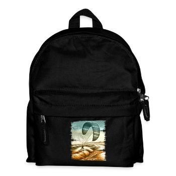 Kitesurfen Kitesurfer Kiteboard - Kinder Rucksack - Schwarz - Vorne