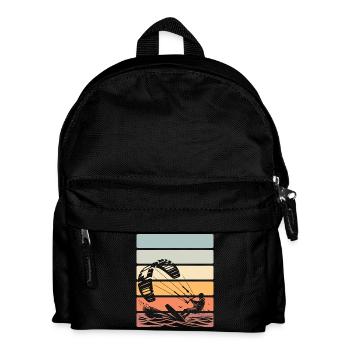 Kitesurfen Kitesurfer Kiteboard - Kinder Rucksack - Schwarz - Vorne