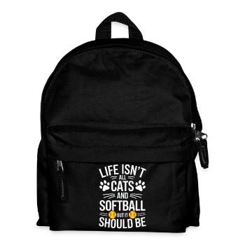 Softball Dire Chats Drôle Softball Cadeau - Sac à dos Enfant - noir - Devant