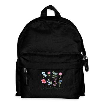 Aquarelle Fleurs Botaniques Illustration Aquarelle - Sac à dos Enfant - noir - Devant