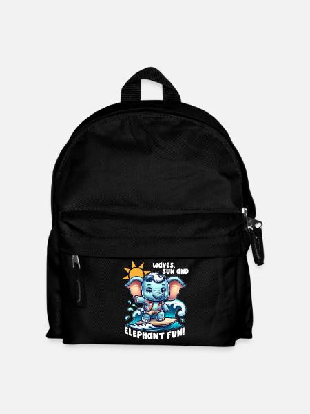 Elefanten-Surfer - Kinder Rucksack - Schwarz