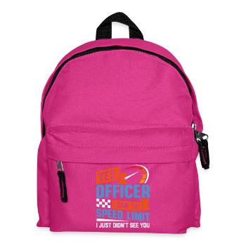 Witziges Speed Limit Polizei Spruchmotiv - Kinder Rucksack - Fuchsia - Vorne