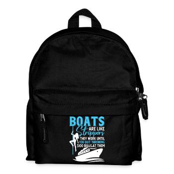 Humorous boat and entertainment Slogan motif - Kids' Backpack - black - Front