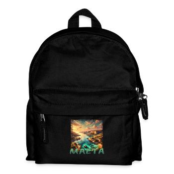 Île de Malte Vacances méditerranéennes Style Grunge - Sac à dos Enfant - noir - Devant