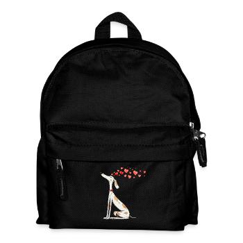 Hund Hundeliebe Valentinstag Podenco Hundebesitzer - Kinder Rucksack - Schwarz - Vorne