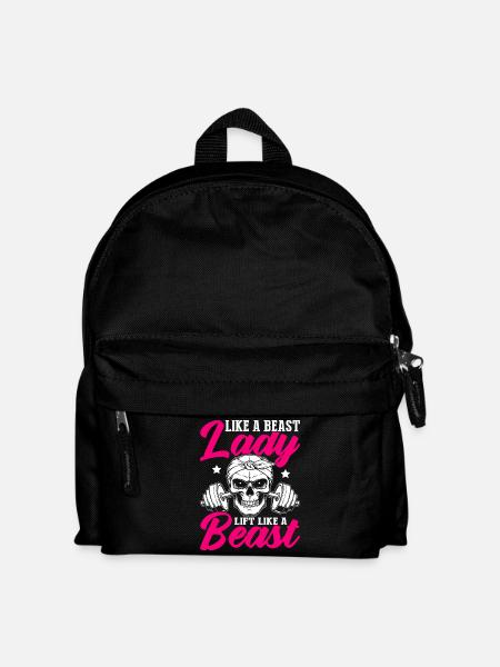 Lift Like A Beast Fitness Lady Design - Kids' Backpack - black