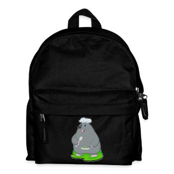 Maulwurf Koch Pfanne Kochen - Kinder Rucksack - Schwarz - Vorne