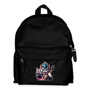 Cat Rock and Roll Guitarist - Kids' Backpack - black - Front