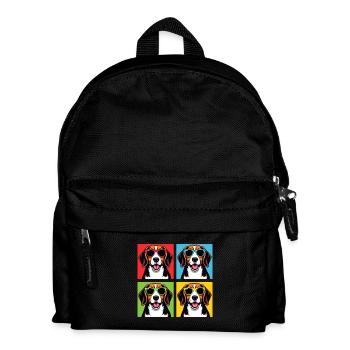 Pop Art Beagle, Bliss, Benny, Bagel, Poppy, Wiggly - Kids' Backpack - black - Front