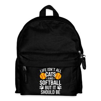 Softball Dire Chats Drôle Softball Cadeau - Sac à dos Enfant - noir - Devant