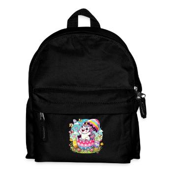 Ostern Frohe Ostern Osterhase Osterei Frühling - Kinder Rucksack - Schwarz - Vorne