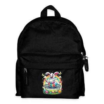 Ostern Frohe Ostern Osterhase Osterei Frühling - Kinder Rucksack - Schwarz - Vorne