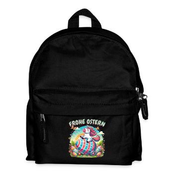 Ostern Frohe Ostern Osterhase Osterei Frühling - Kinder Rucksack - Schwarz - Vorne