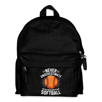 Softball Spruch Sport Lustiges Softball Geschenk - Kinder Rucksack - Schwarz - Vorne