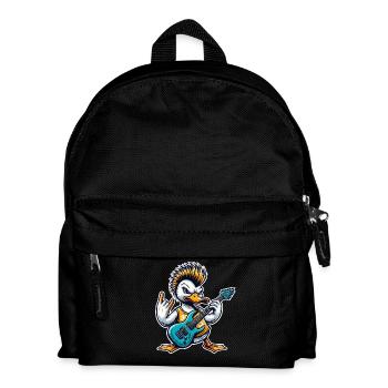 Ente Rock and Roll Gitarrist - Kinder Rucksack - Schwarz - Vorne
