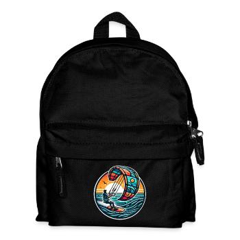 Kitesurfen Kitesurfer Kiteboard - Kinder Rucksack - Schwarz - Vorne