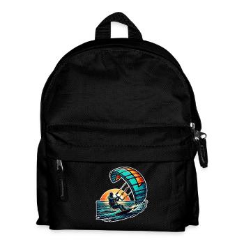 Kitesurfen Kitesurfer Kiteboard - Kinder Rucksack - Schwarz - Vorne